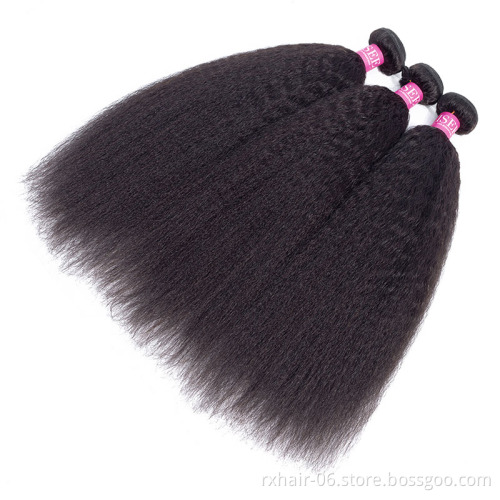 Wholesale Cuticle Aligned Brazilian Kinky Straight Yaki Virgin Human Hair Weave